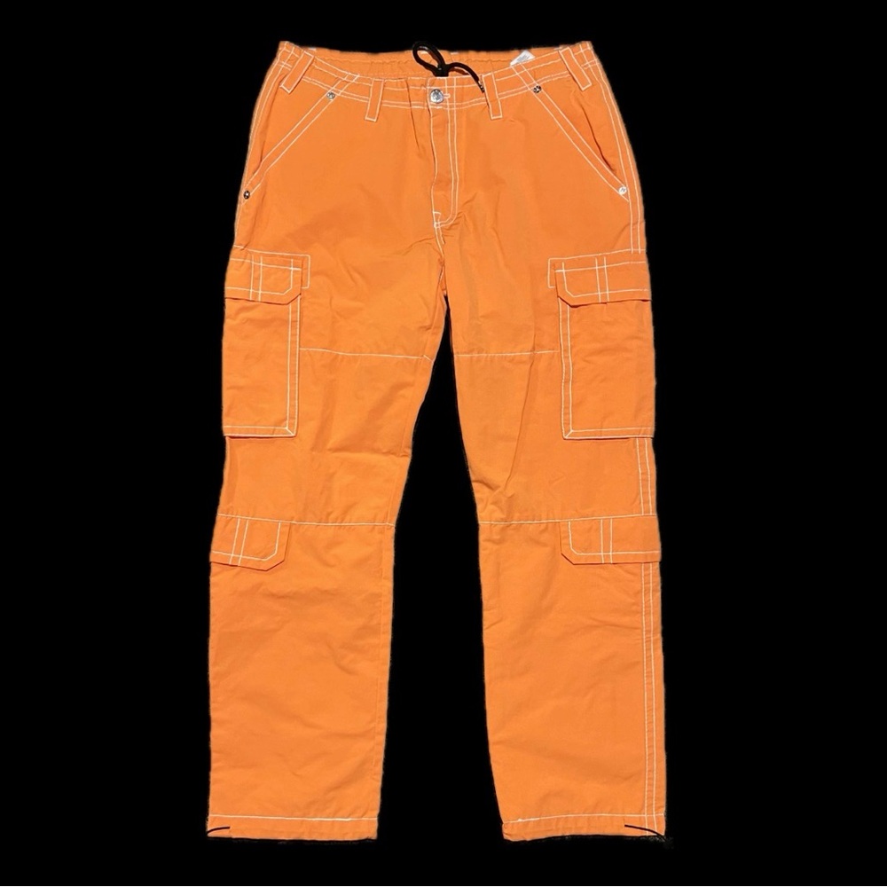 True religion orange cargo pants
